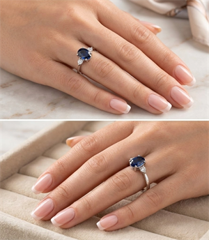 1.27 Karat Pırlantalı Safir Yüzük - 11001074R-W006