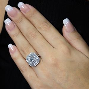 1 Karat Baget Pırlanta  Platform Yüzük