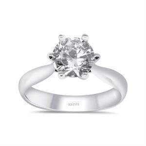 1 Karat E Renk Pırlanta Vintage Tektaş Yüzük