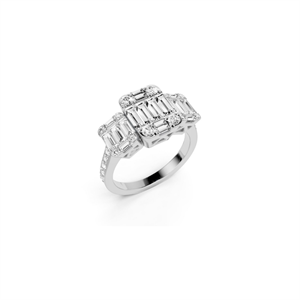 1,15 Karat Baget Pırlanta Tria Yüzük - IDL Sertifikalı