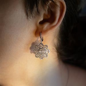 2.47 Karat Pırlanta Fantezi Madalyon Küpe