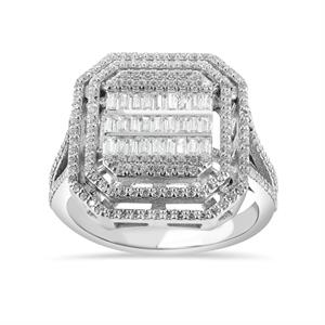 2 Karat Büyük Baget Pırlanta Yüzük - IDL Sertifikalı