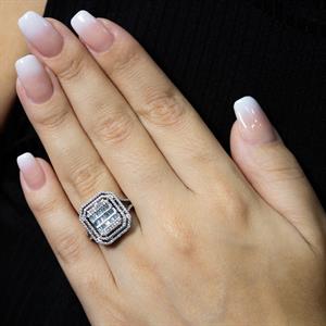 2 Karat Büyük Baget Pırlanta Yüzük - IDL Sertifikalı