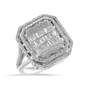 2 Karat Büyük Baget Pırlanta Yüzük - IDL Sertifikalı