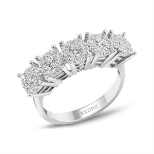 2 Karat Görünümlü Beştaş Yüzük - IDL Sertifikalı