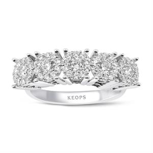 2 Karat Görünümlü Beştaş Yüzük - IDL Sertifikalı