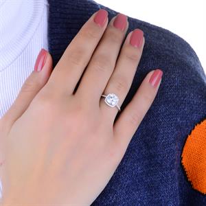 2,50 Karat Cuşhion Pırlanta Tektaş Yüzük - 1100647