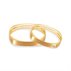 Afra Kare Vintage Altın Alyans Kadın Modeli