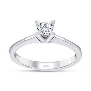 D Renk 0.20 Karat Pırlanta Tektaş Yüzük - IDL Sertifikalı