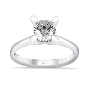 D Renk 0.80 Karat Pırlanta Tektaş Yüzük - HRD Sertifikalı