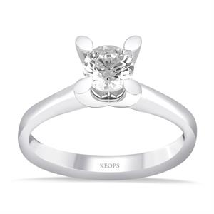 F Renk 0.56 Karat Pırlanta Tektaş Yüzük - HRD Sertifikalı