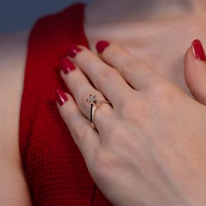 D Renk SI1 0.30 Karat Pırlanta Tektaş Yüzük - HRD Sertifikalı