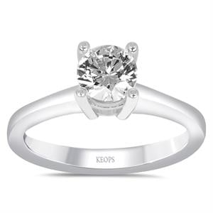 F Renk 0.71 Karat Pırlanta Tektaş Yüzük - GİA Sertifikalı 