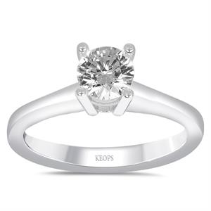 D Renk 0.50 Karat Pırlanta Tektaş Yüzük - HRD Sertifikası