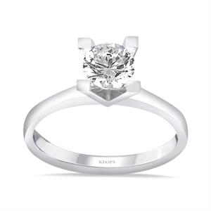 D Renk 0.70 Karat Pırlanta Tektaş Yüzük - HRD Sertifikalı