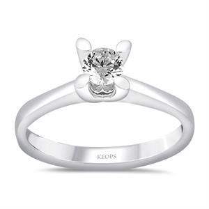 D Renk SI1 0.30 Karat Pırlanta Tektaş Yüzük - HRD Sertifikalı