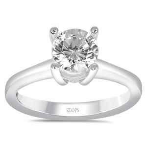 D Renk 0.90 Karat Pırlanta Tektaş Yüzük - HRD Sertifikalı