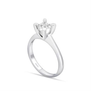 F Renk 0.56 Karat Pırlanta Tektaş Yüzük - HRD Sertifikalı