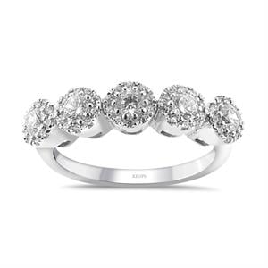 D Renk 0.75 Karat Fancy Pırlanta Beştaş Yüzük - IDL Sertifikalı