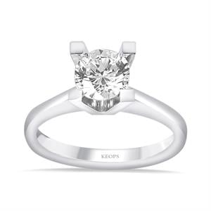 D Renk 0.80 Karat Pırlanta Tektaş Yüzük - HRD Sertifikalı