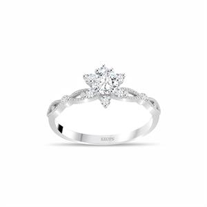 D Renk 0.55 Karat Pırlanta Lotus Çiçeği Tektaş