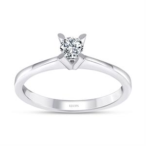 D Renk 0.15 Karat Pırlanta Tektaş Yüzük - IDL Sertifikalı