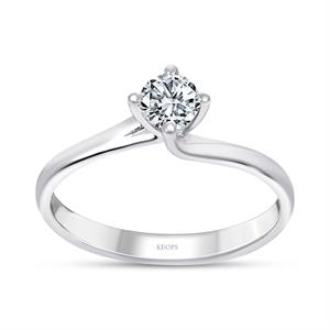 D Renk VS2 0.30 Karat Pırlanta Tektaş Yüzük - GİA Sertifikalı