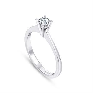 D Renk 0.15 Karat Pırlanta Tektaş Yüzük - IDL Sertifikalı