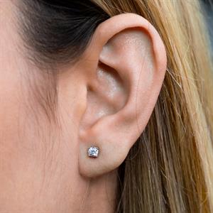 D Renk 0,40 Karat Pırlanta Tektaş Küpe