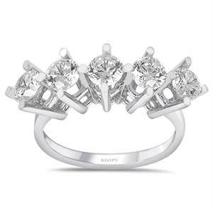 D Renk 1.50 Karat Pırlanta Beştaş Yüzük - HRD Sertifikalı