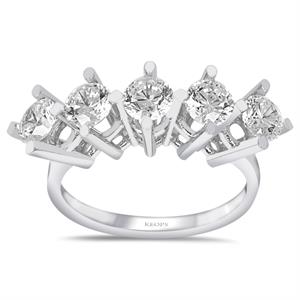 D Renk 1.50 Karat Pırlanta Beştaş Yüzük - HRD Sertifikalı