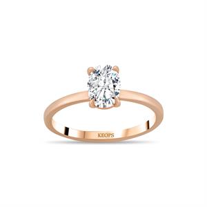 D Renk 1 Karat Oval Pırlanta Tektaş Yüzük - OVL1100650