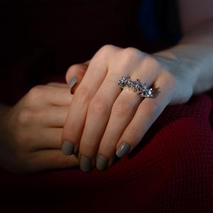 D Renk 2 Karat Pırlanta Beştaş Yüzük - HRD Sertifikalı