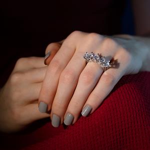 D Renk 2 Karat Pırlanta Beştaş Yüzük - HRD Sertifikalı