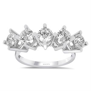 D Renk 2 Karat Pırlanta Beştaş Yüzük - HRD Sertifikalı