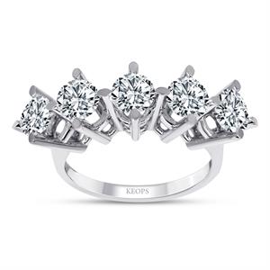 2 Karat D Renk Pırlanta Beştaş Yüzük