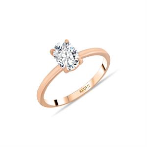 D Renk SI1 0,80 Karat  Oval Pırlanta Sade Tektaş - OVL1100652