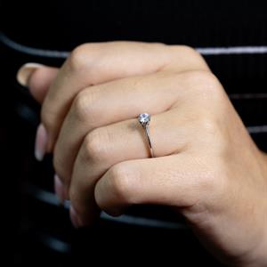 E Renk 0.20 Karat Vintage Tektaş Yüzük - IDL Sertifikalı