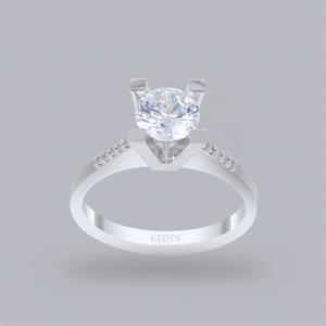 Toplam 1,04 Karat Pırlanta Tektaş Yüzük - HRD Sertifikalı