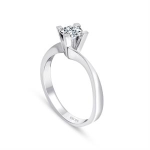 E Renk 0.30 Karat Pırlanta Tektaş Yüzük - HRD Sertifikalı