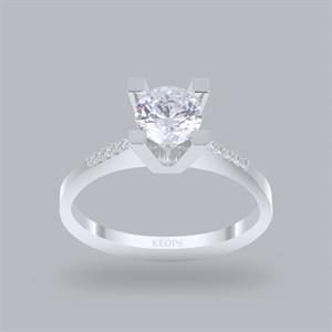 Toplam 0,84 Karat Pırlanta Tektaş Yüzük - HRD Sertifikalı