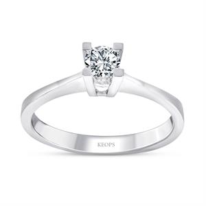 E Renk 0.25 Karat Pırlanta Tektaş Yüzük - IDL Sertifikalı