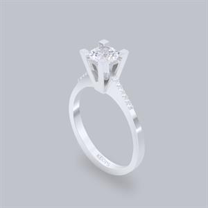 Toplam 0,84 Karat Pırlanta Tektaş Yüzük - HRD Sertifikalı