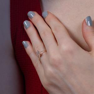 E Renk 0.25 Karat Pırlanta Tektaş Yüzük - IDL Sertifikalı