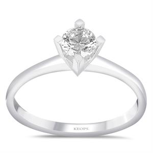 E Renk 0.30 Karat Pırlanta Tektaş Yüzük - HRD Sertifikalı