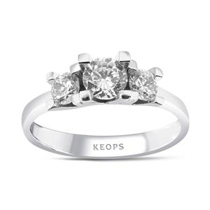 E Renk 0.60 Karat Pırlanta  Tria Yüzük - IDL Sertifikalı