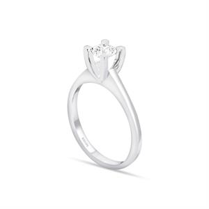 E Renk 0.40 Karat Pırlanta Tektaş Yüzük - HRD Sertifikalı