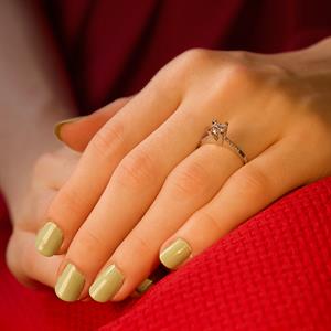 Toplam 0,84 Karat Pırlanta Tektaş Yüzük - HRD Sertifikalı