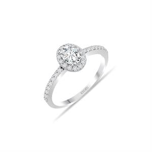 E Renk 0.70 Karat Oval Taç Yüzük