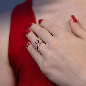 E Renk 0.40 Karat Pırlanta Tektaş Yüzük - HRD Sertifikalı